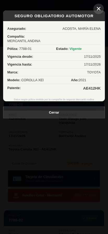 Tarjeta de circulación en el celular